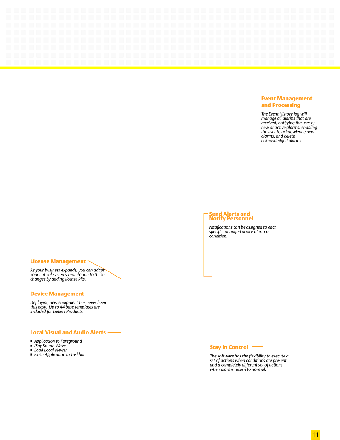 Emerson Nform And Interface Products manual License Management, Device Management, Local Visual and Audio Alerts 