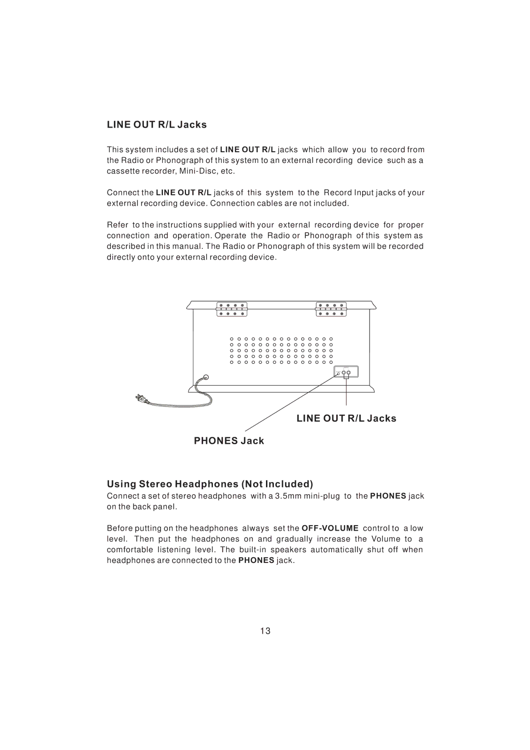 Emerson NR101TTC owner manual Line OUT R/L Jacks 