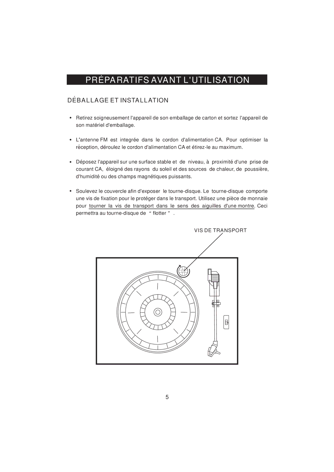 Emerson NR101TTC owner manual Preparatifs Avant Lutilisation, Deballage ET Installation 