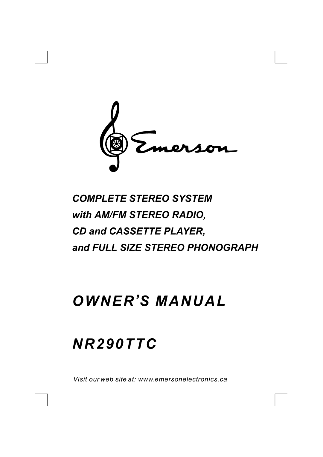 Emerson owner manual N E R S Manual NR290TTC 