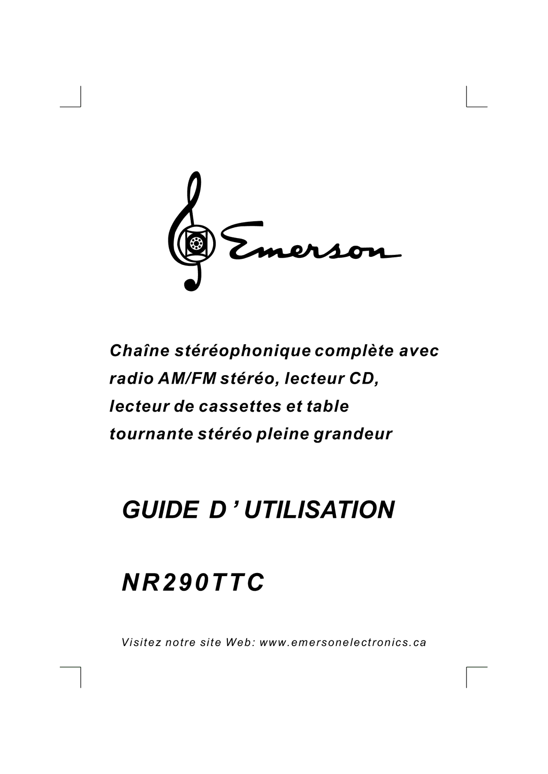 Emerson NR290TTC owner manual Guide D Utilisation 