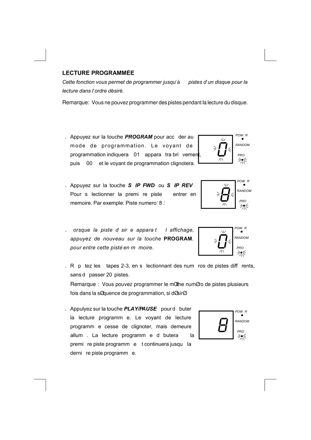 Emerson NR290TTC owner manual Lecture Programmee 