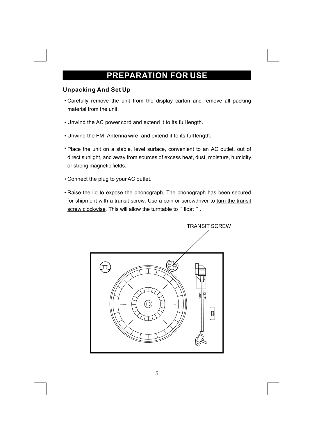 Emerson NR290TTC owner manual Preparation for USE, Unpacking And Set Up 