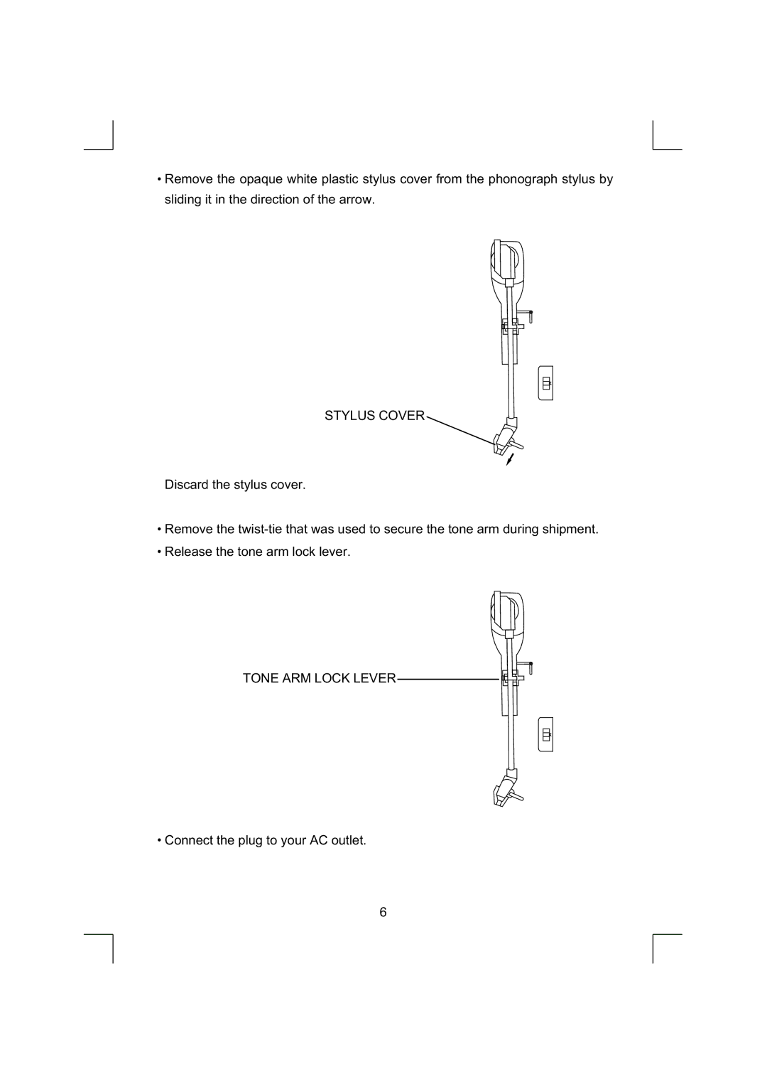 Emerson NR290TTC owner manual Tone ARM Lock Lever 