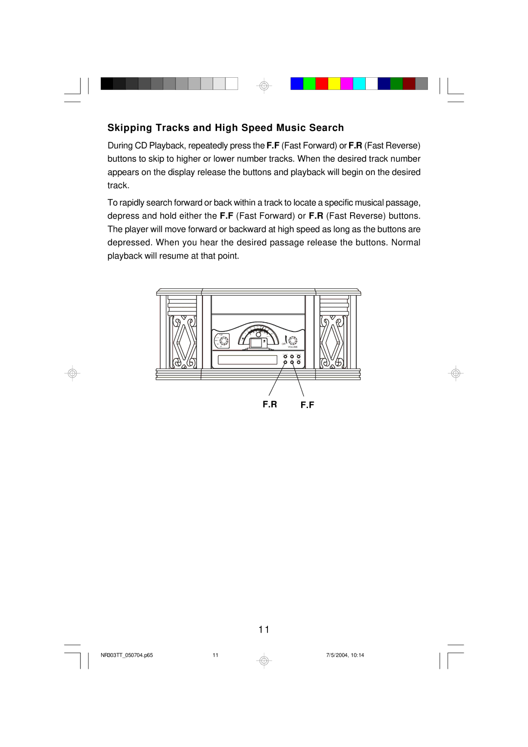 Emerson NR303TT owner manual Skipping Tracks and High Speed Music Search 