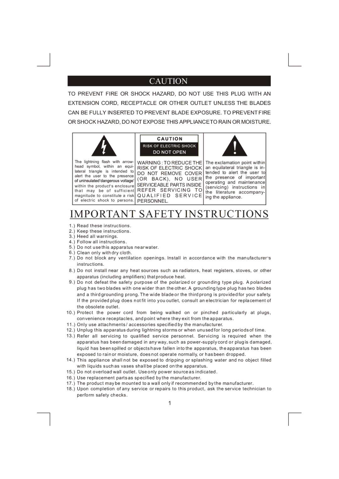 Emerson NR303TTC owner manual Important Safety Instructions 