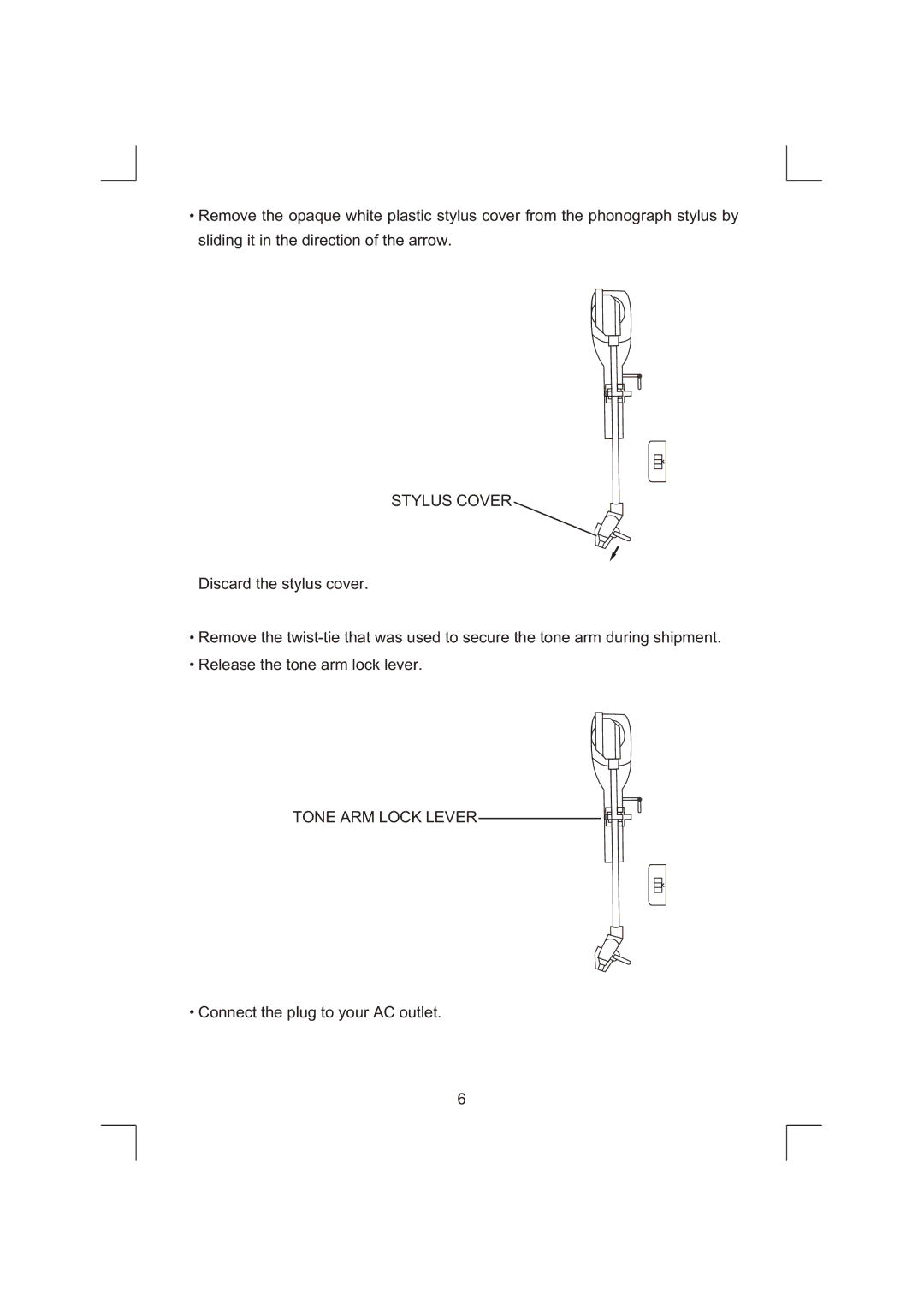 Emerson NR303TTC owner manual Tone ARM Lock Lever 