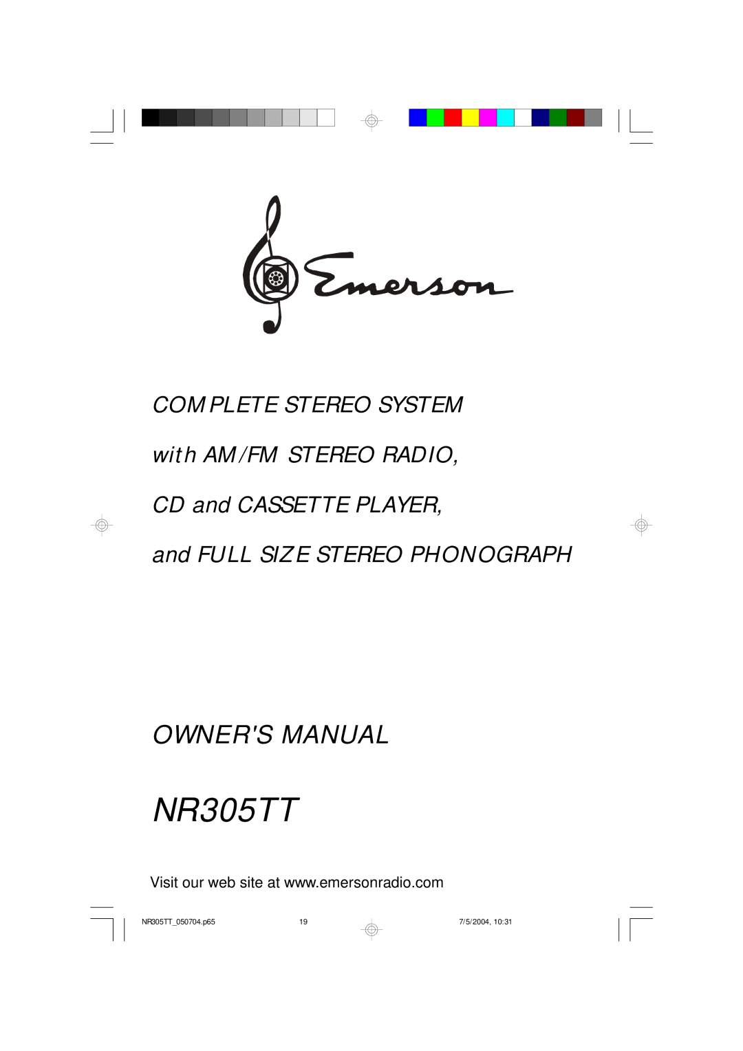 Emerson NR305TT owner manual 