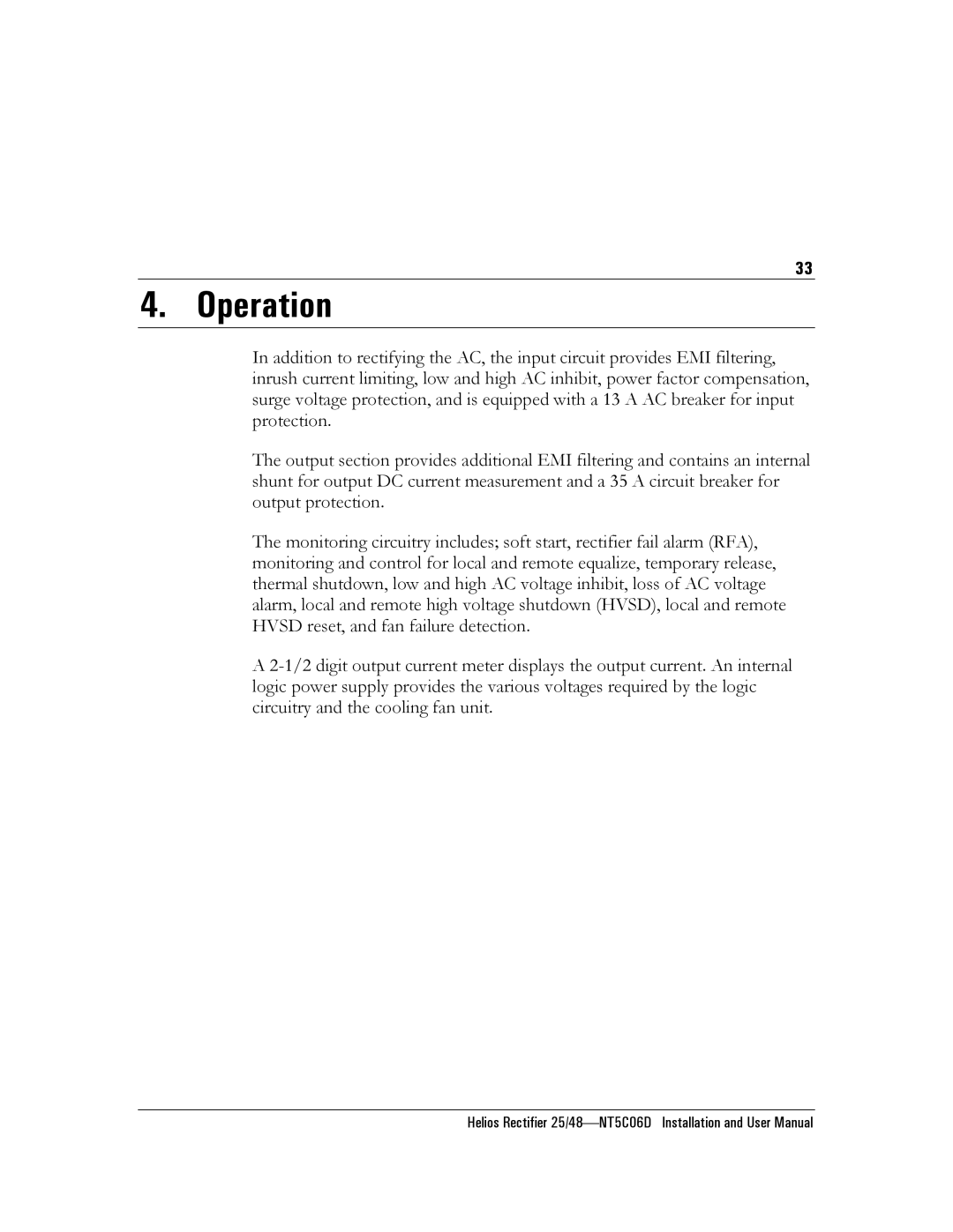 Emerson NT5C06D user manual Operation 