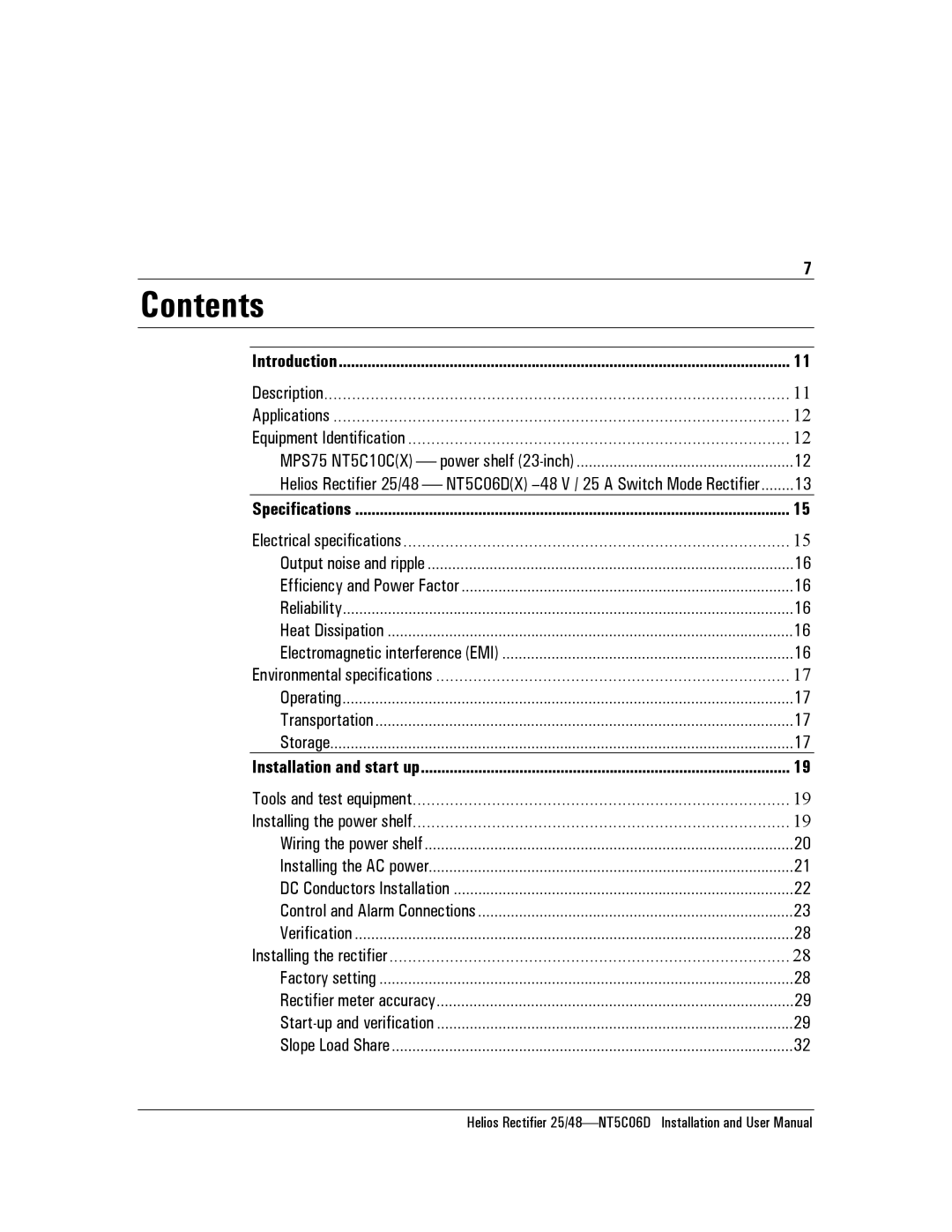 Emerson NT5C06D user manual Contents 