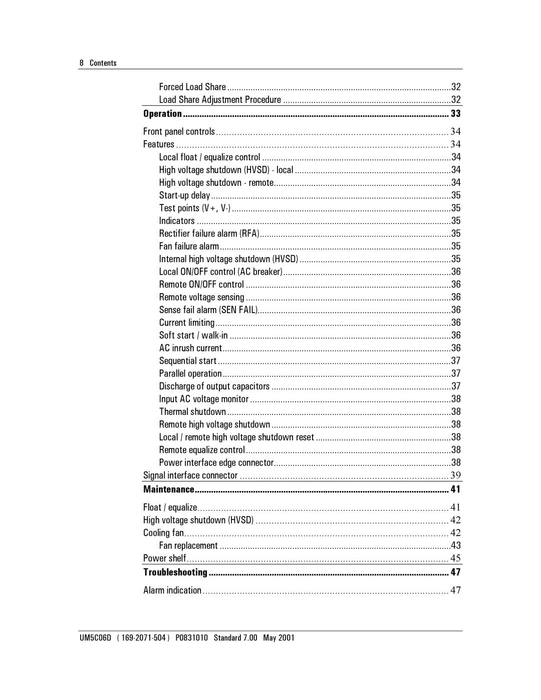 Emerson NT5C06D user manual Contents 