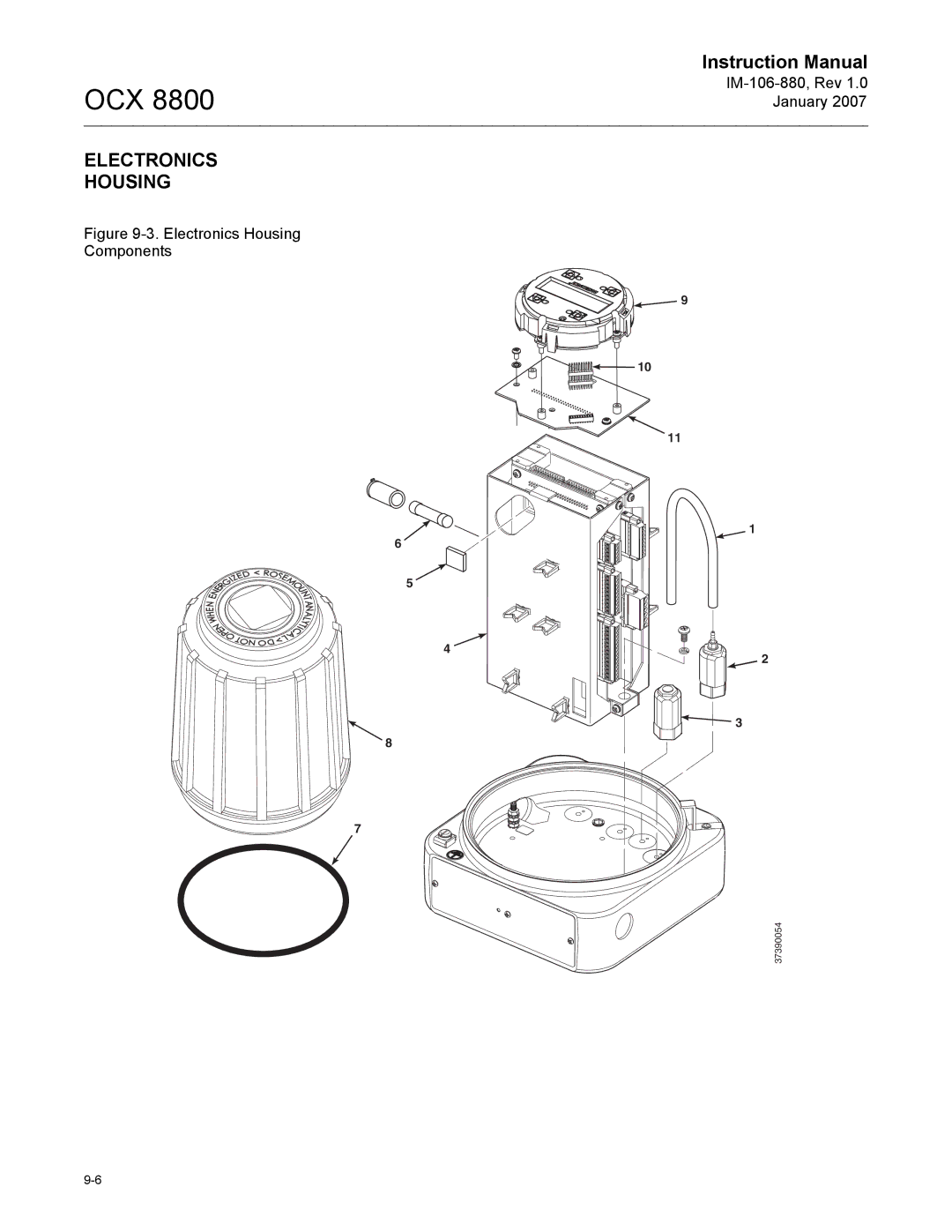 Emerson OCX 8800 instruction manual Electronics Housing Components 