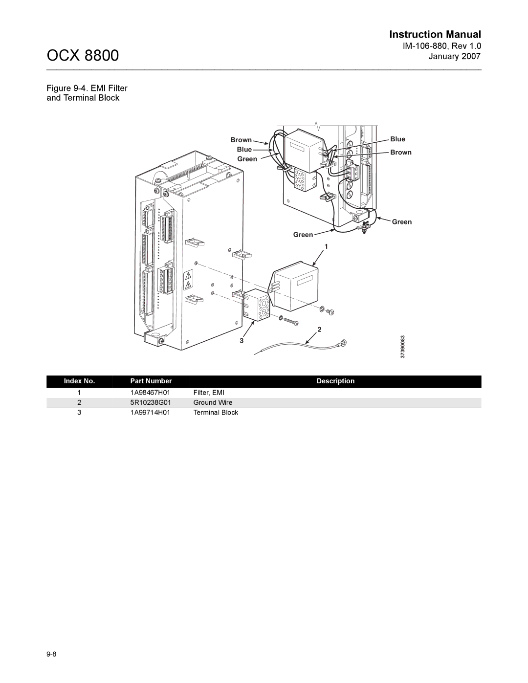 Emerson OCX 8800 instruction manual EMI Filter and Terminal Block 