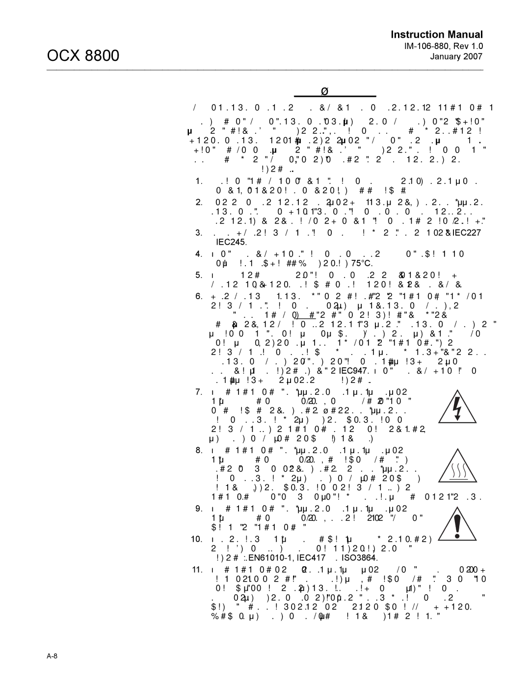 Emerson OCX 8800 instruction manual Σημαντικο 