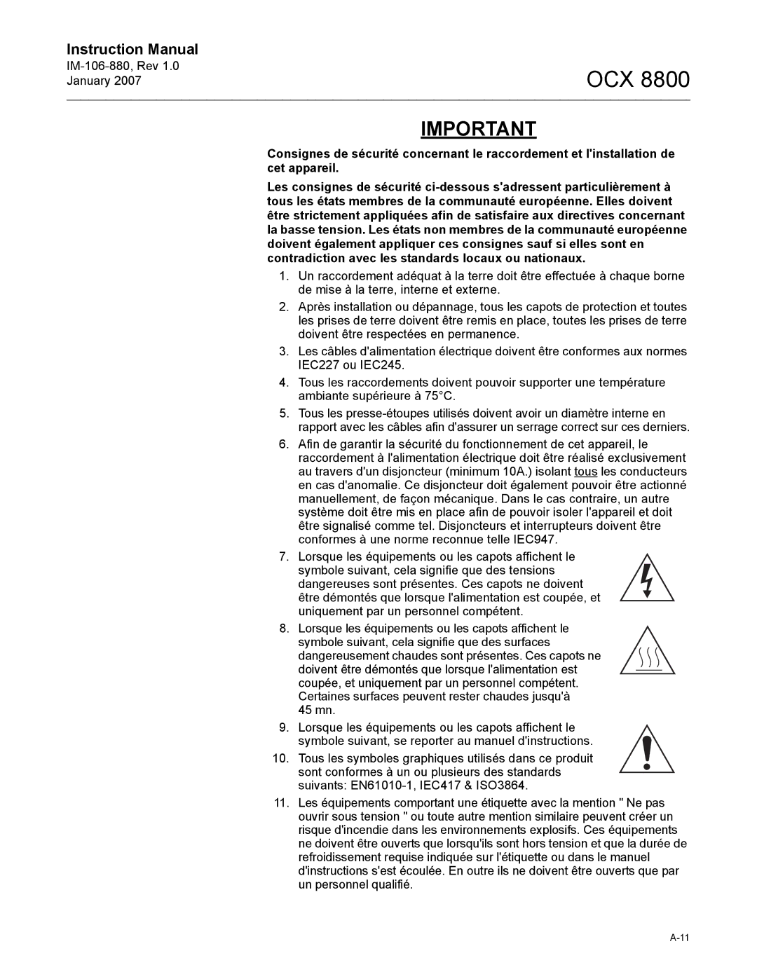 Emerson OCX 8800 instruction manual Ocx 