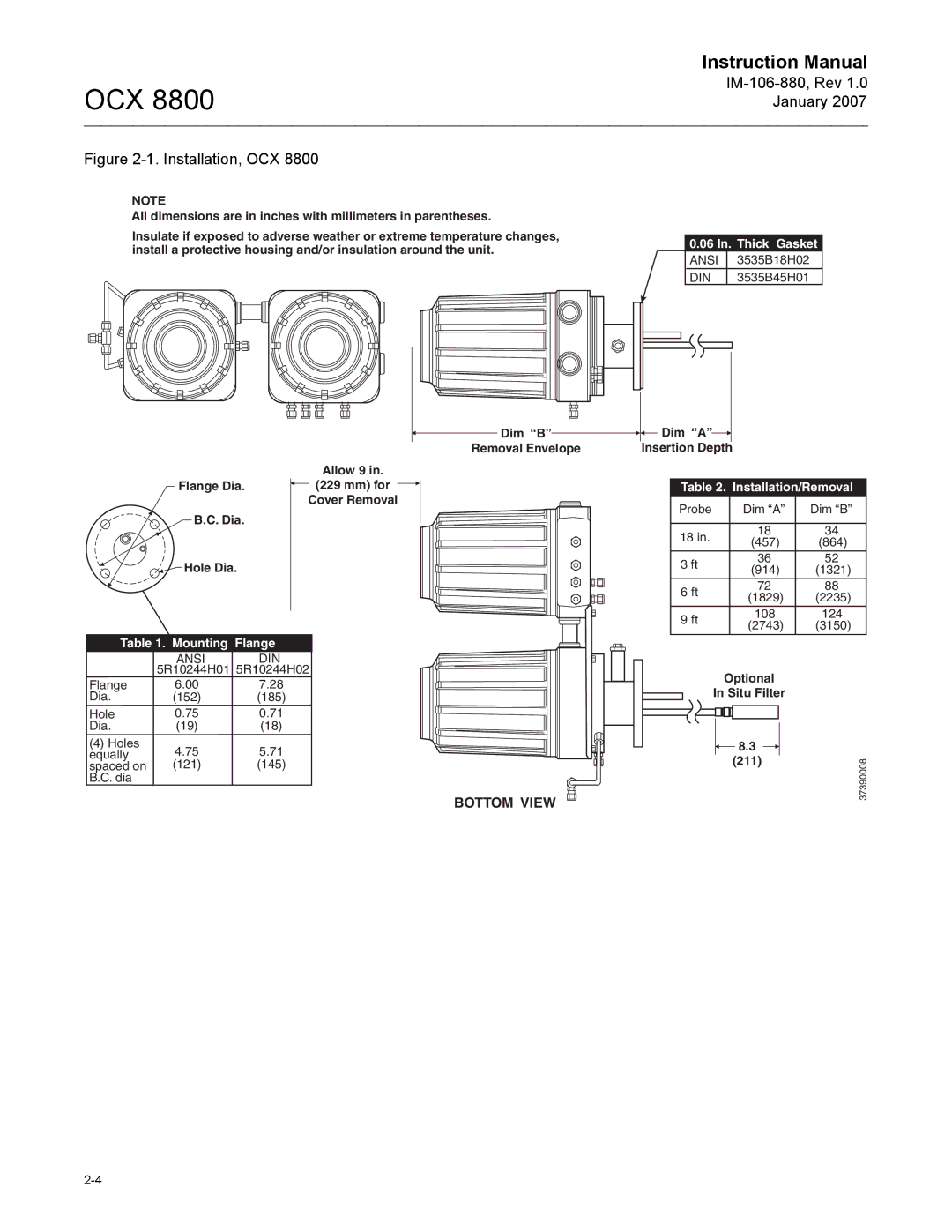 Emerson OCX 8800 instruction manual Installation, OCX 