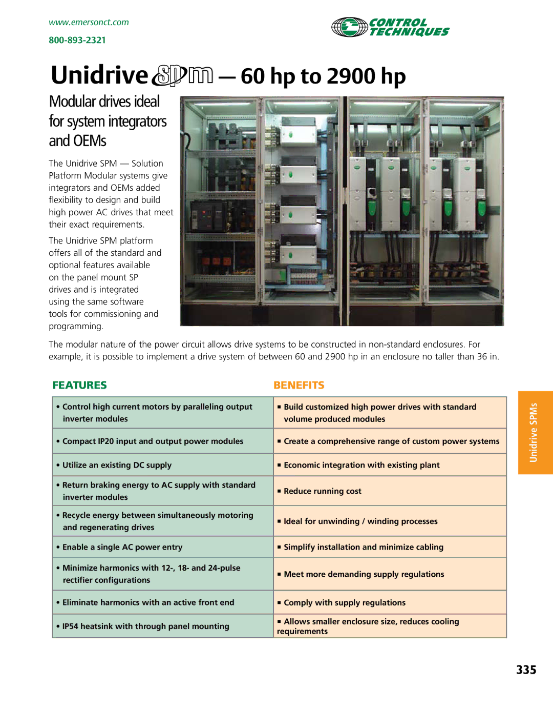 Emerson Packaged Drives and Engineered Systems manual 335,  Create a comprehensive range of custom power systems 