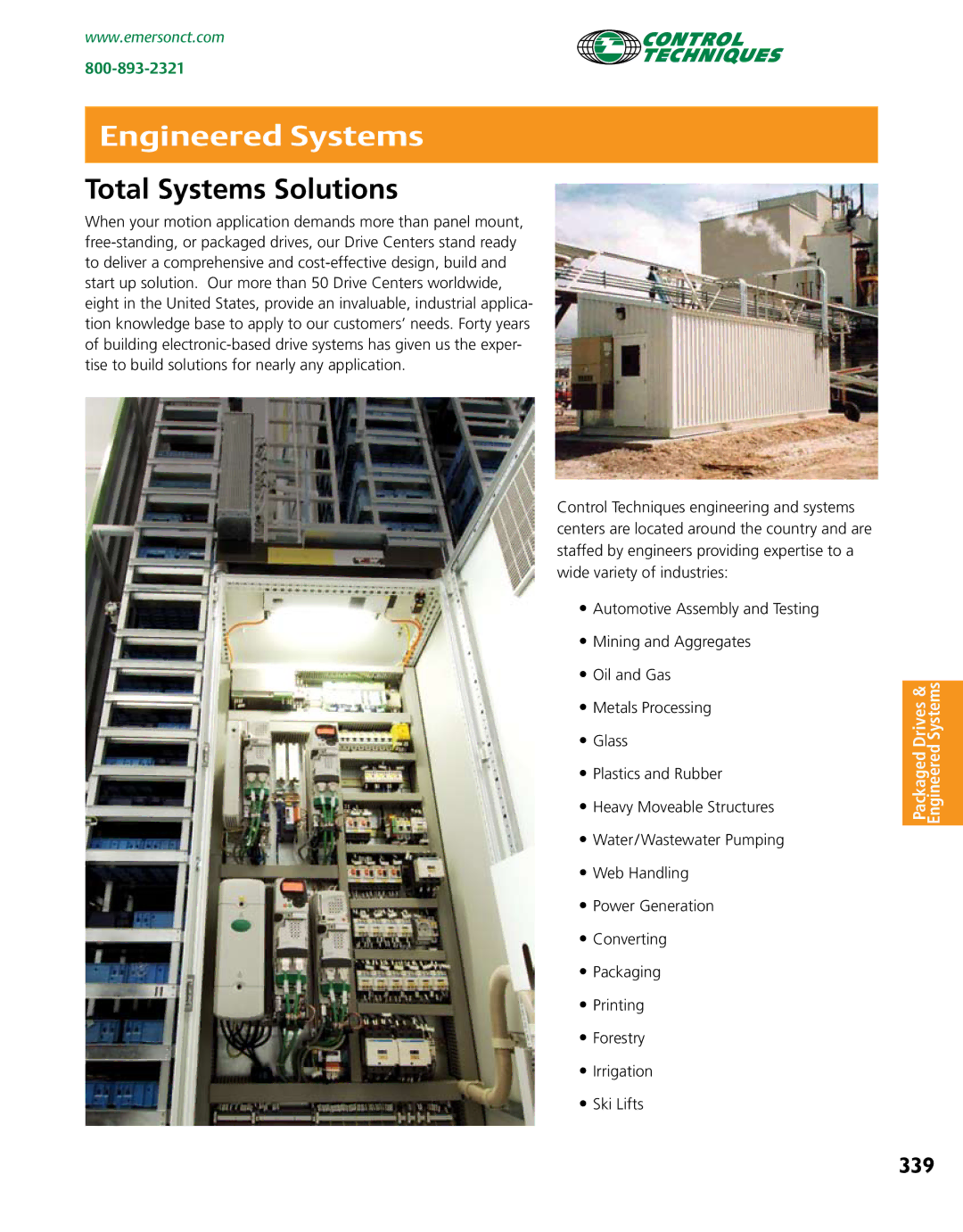 Emerson Packaged Drives and Engineered Systems manual 339 