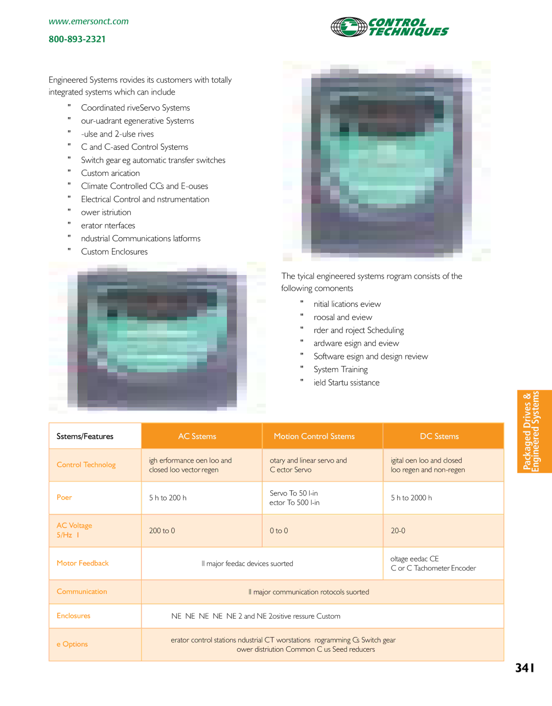 Emerson Packaged Drives and Engineered Systems manual 341, 200V to 690V 3Ø 90V to 690V 1Ø, 3Ø 208-660V 3Ø 