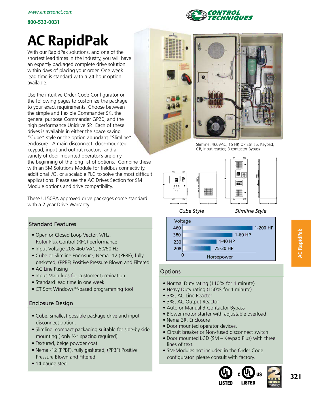 Emerson Packaged Drives and Engineered Systems manual AC RapidPak, 321 