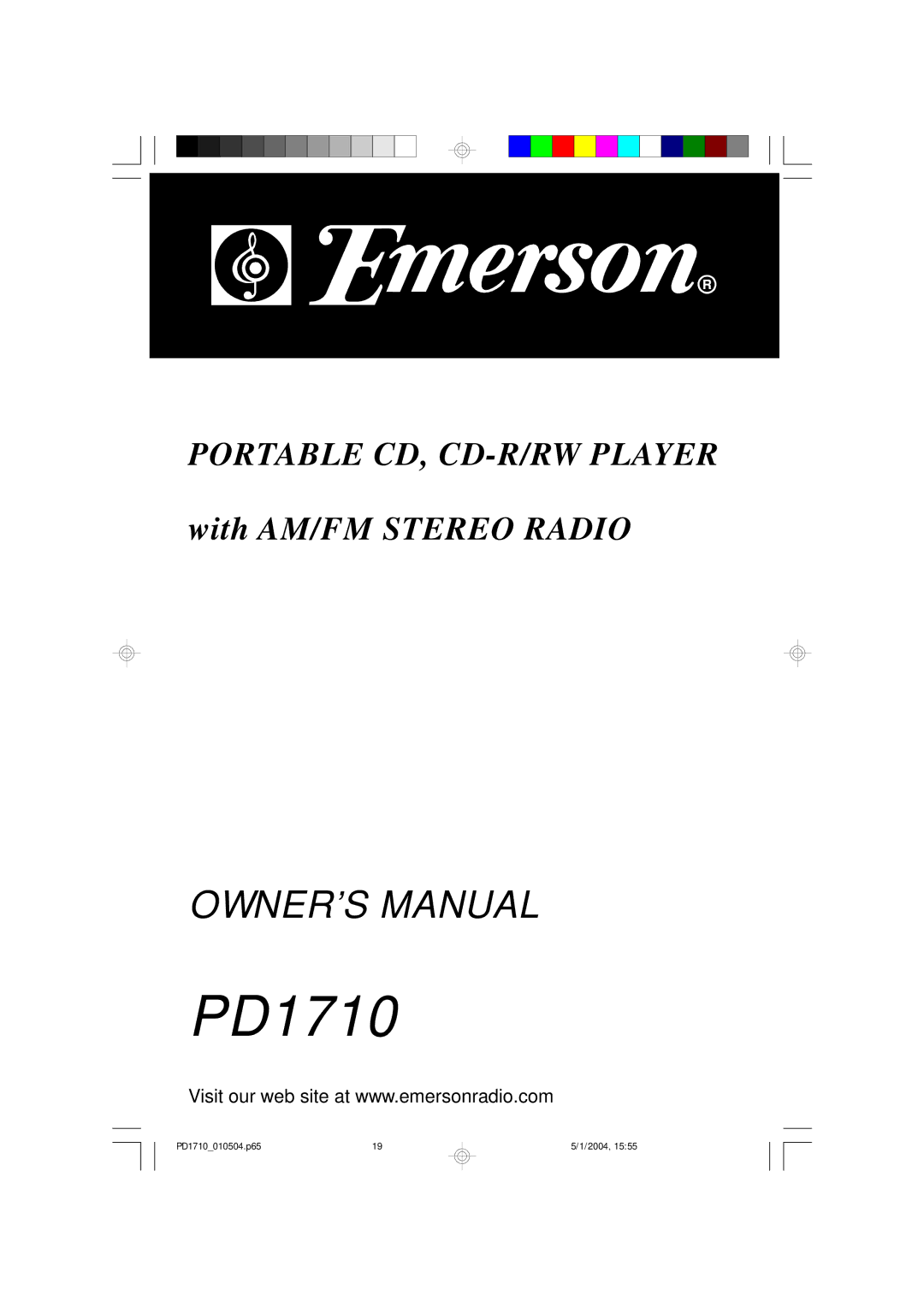 Emerson PD1710 owner manual 