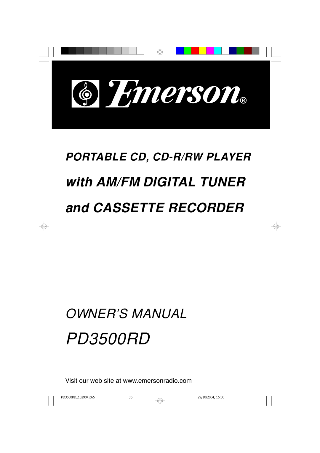 Emerson PD3500RD owner manual 