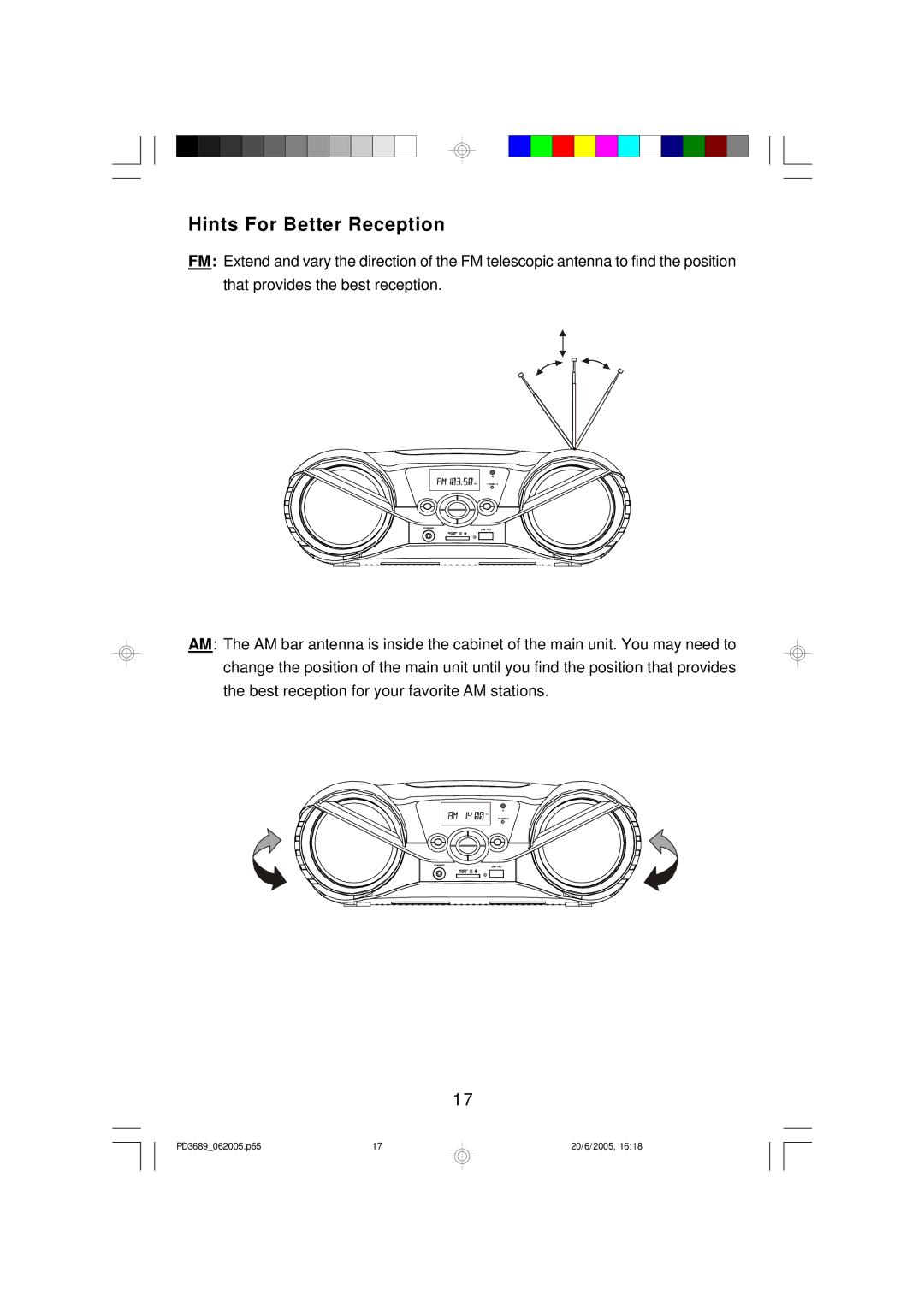 Emerson PD3689 owner manual Hints For Better Reception 