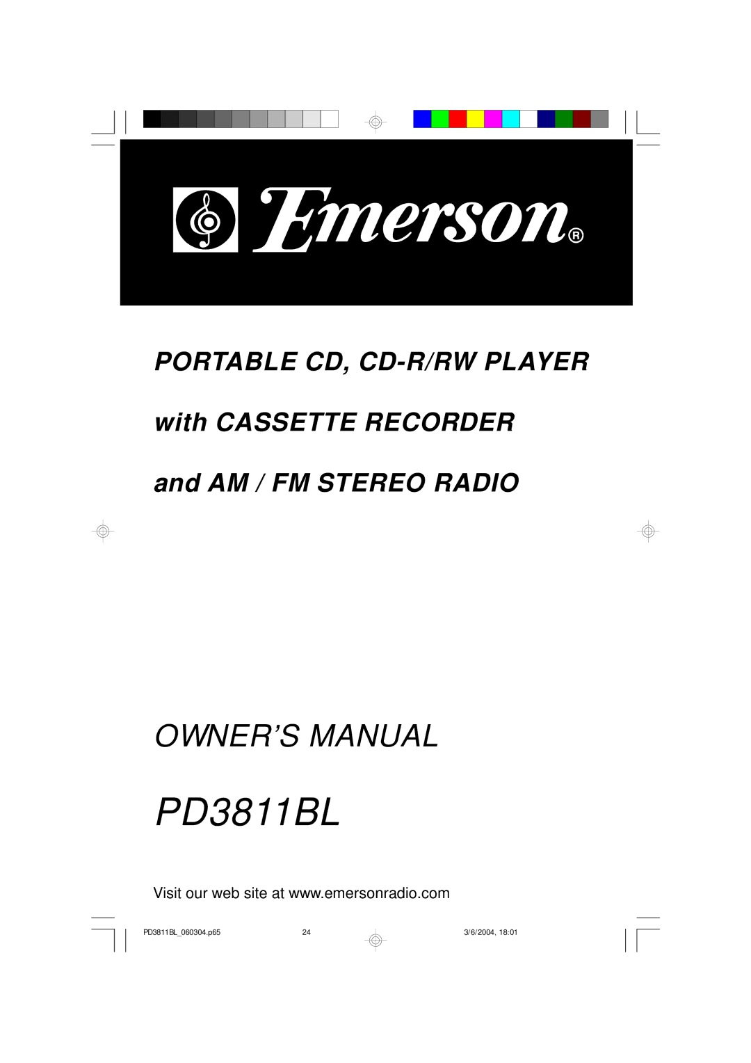 Emerson PD3811BL owner manual 