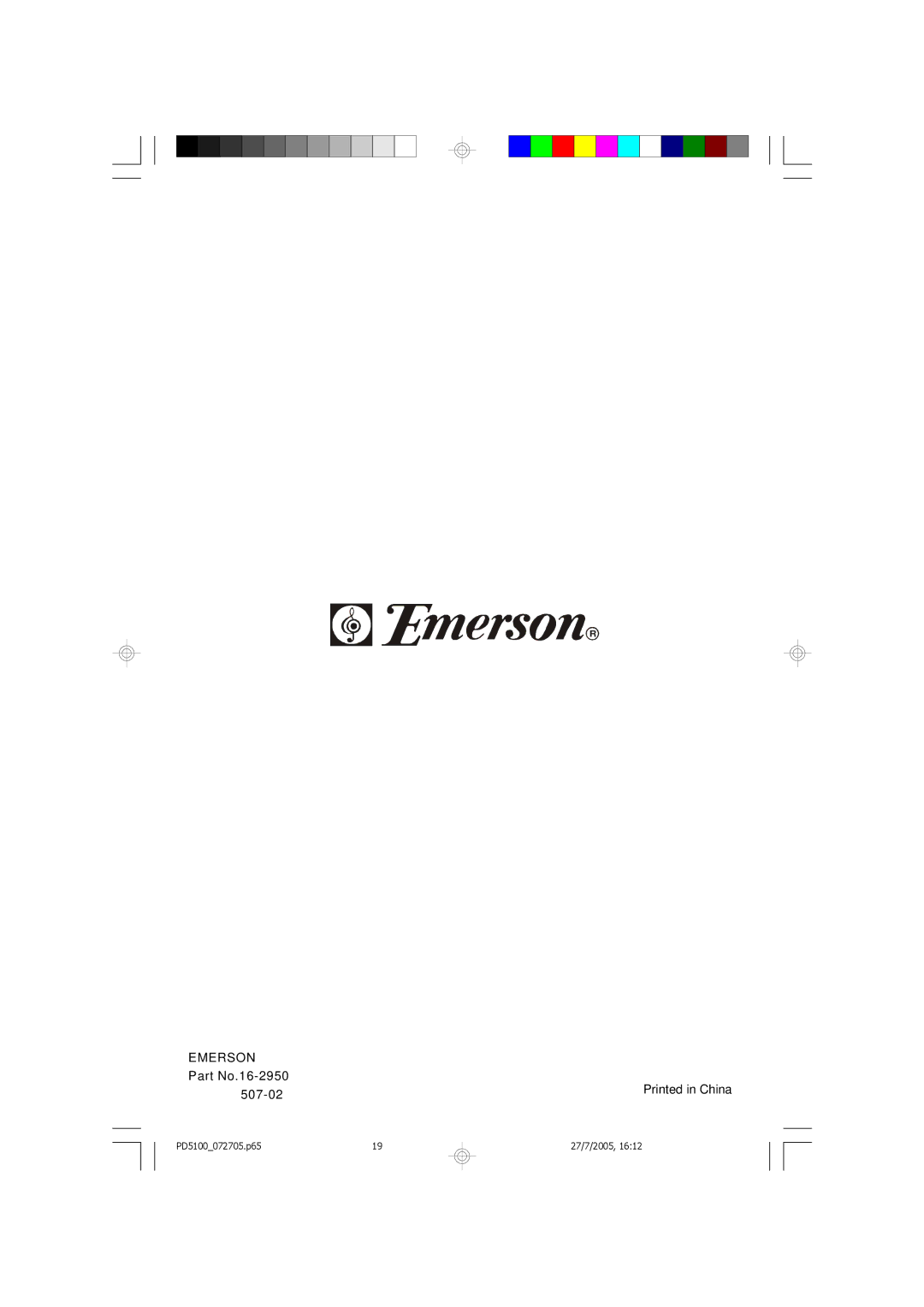 Emerson PD5100 owner manual Emerson 