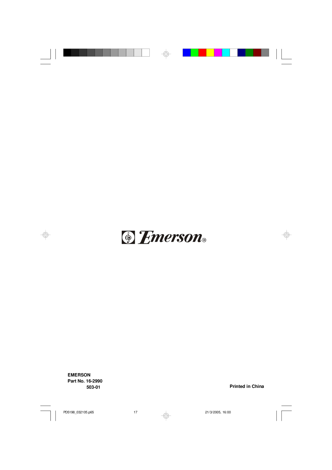 Emerson PD5198 owner manual Emerson 