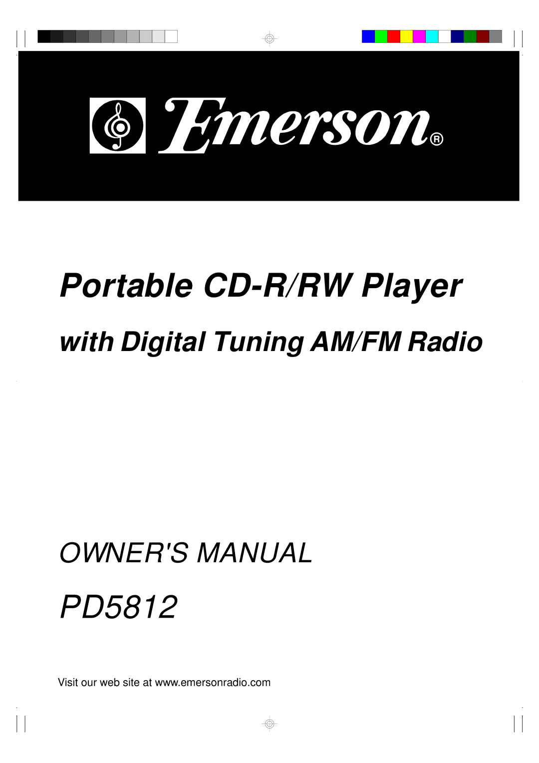 Emerson PD5812 owner manual Portable CD-R/RW Player 