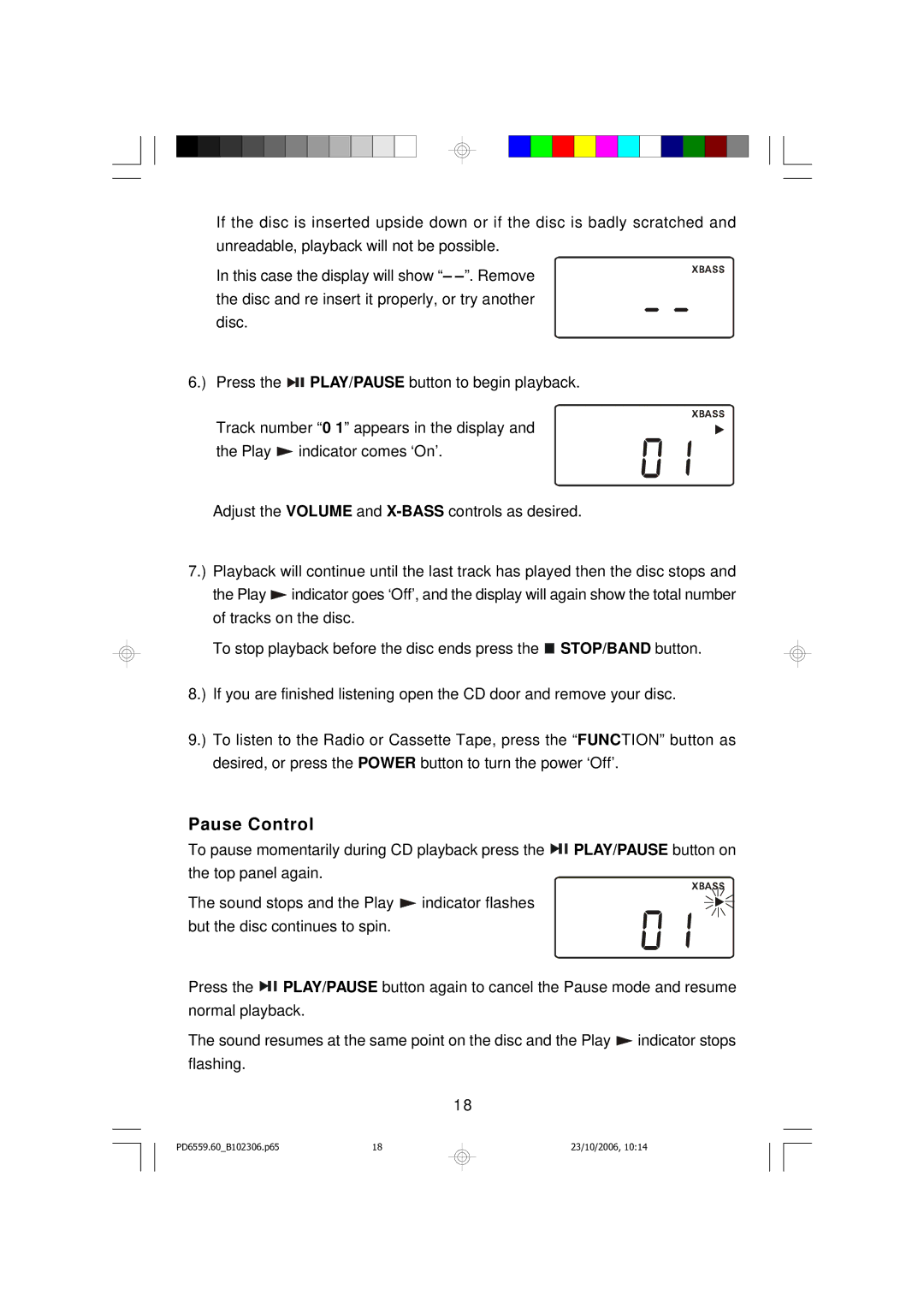 Emerson PD6559BK owner manual Pause Control 