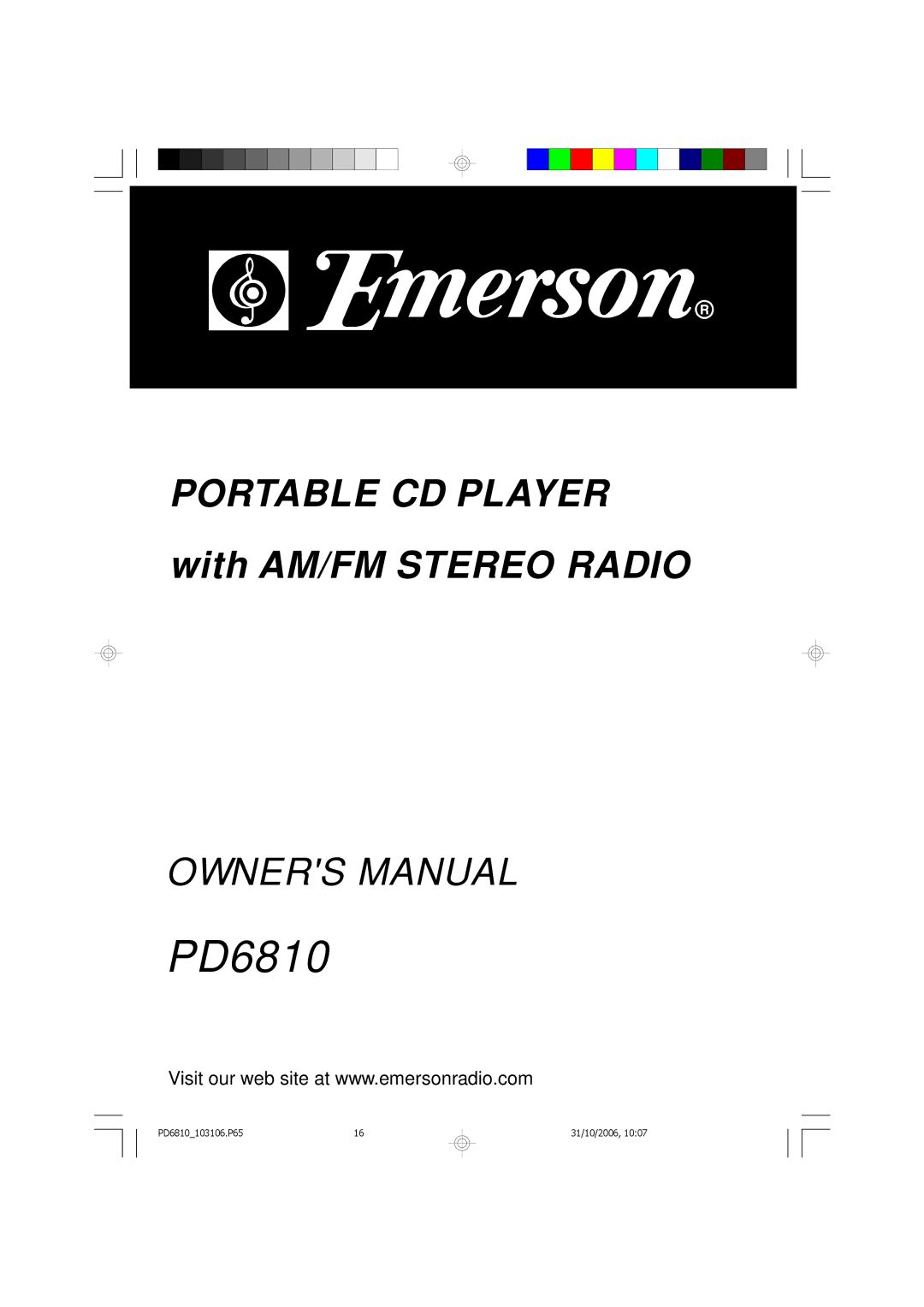 Emerson PD6810 owner manual 