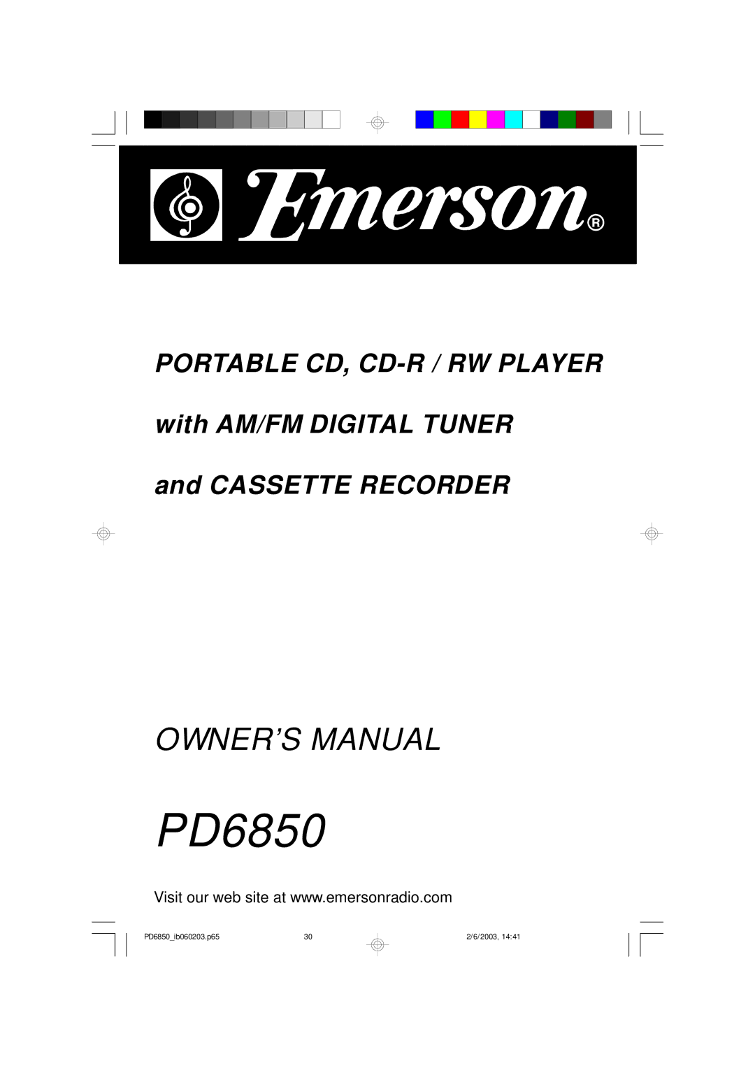 Emerson PD6850 owner manual 