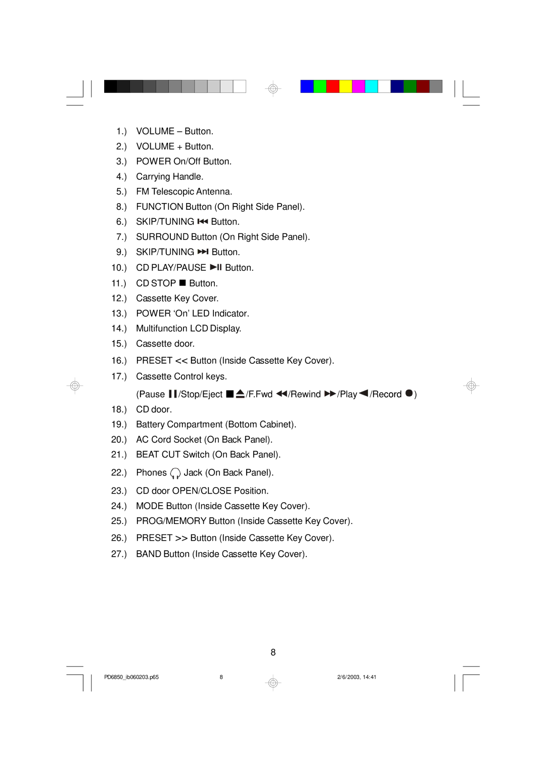 Emerson owner manual PD6850ib060203.p65 2003 