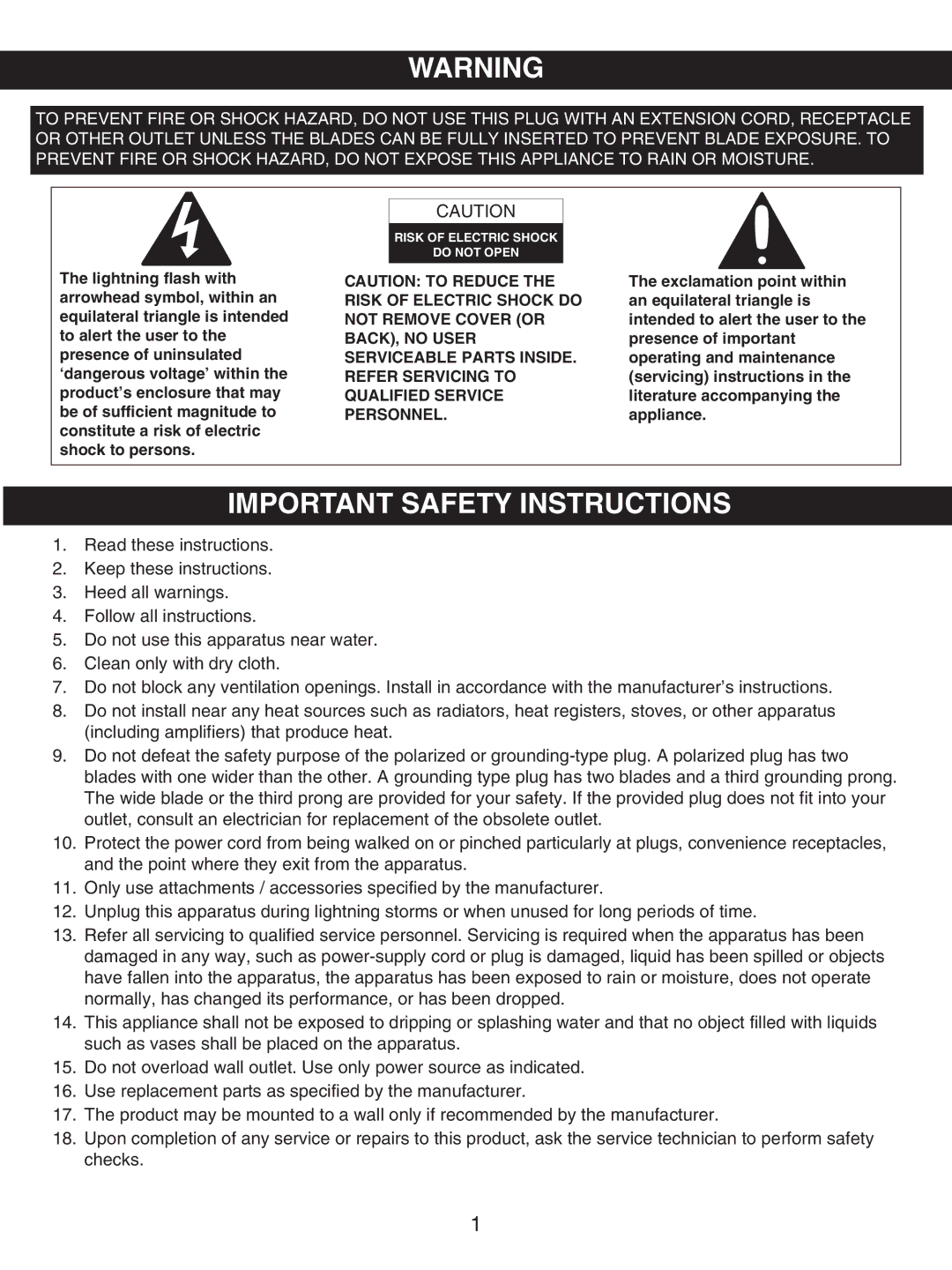 Emerson PD6870CH, PD6870RD owner manual Important Safety Instructions 