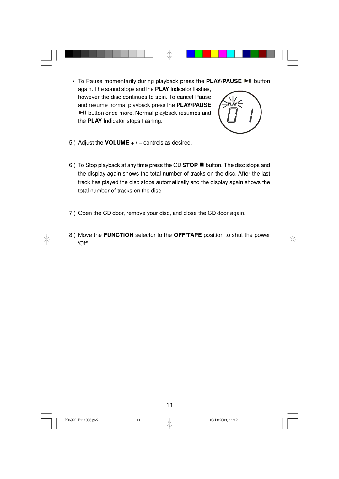 Emerson owner manual PD6922B111003.p65 10/11/2003 