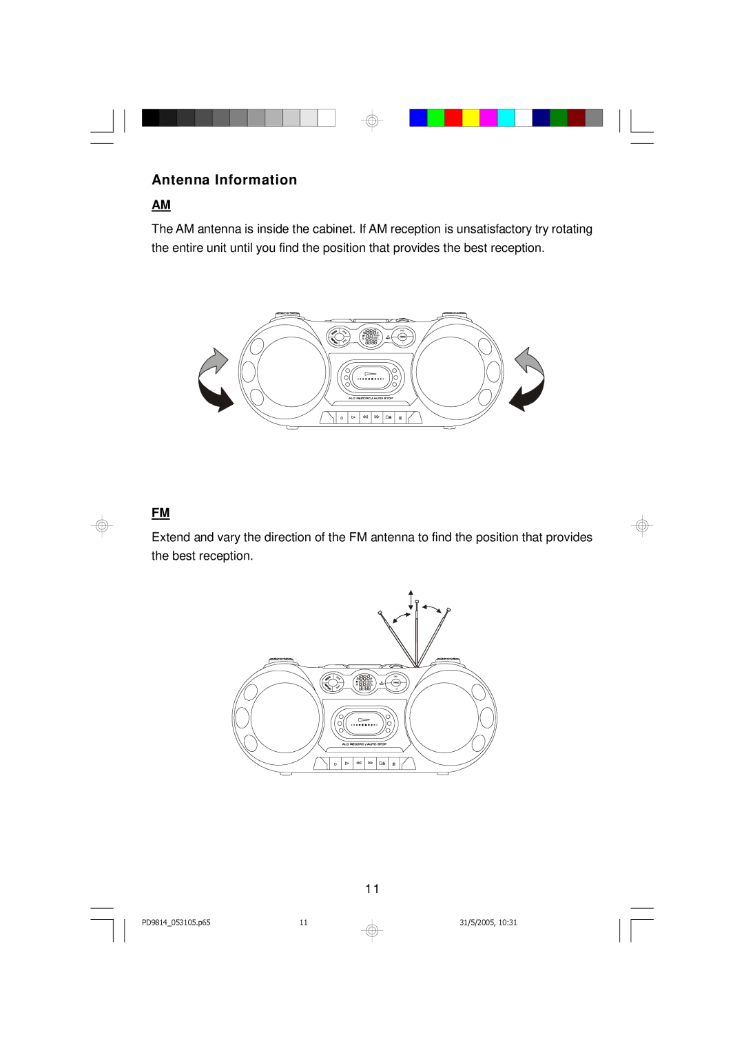 Emerson PD9814 owner manual Antenna Information 