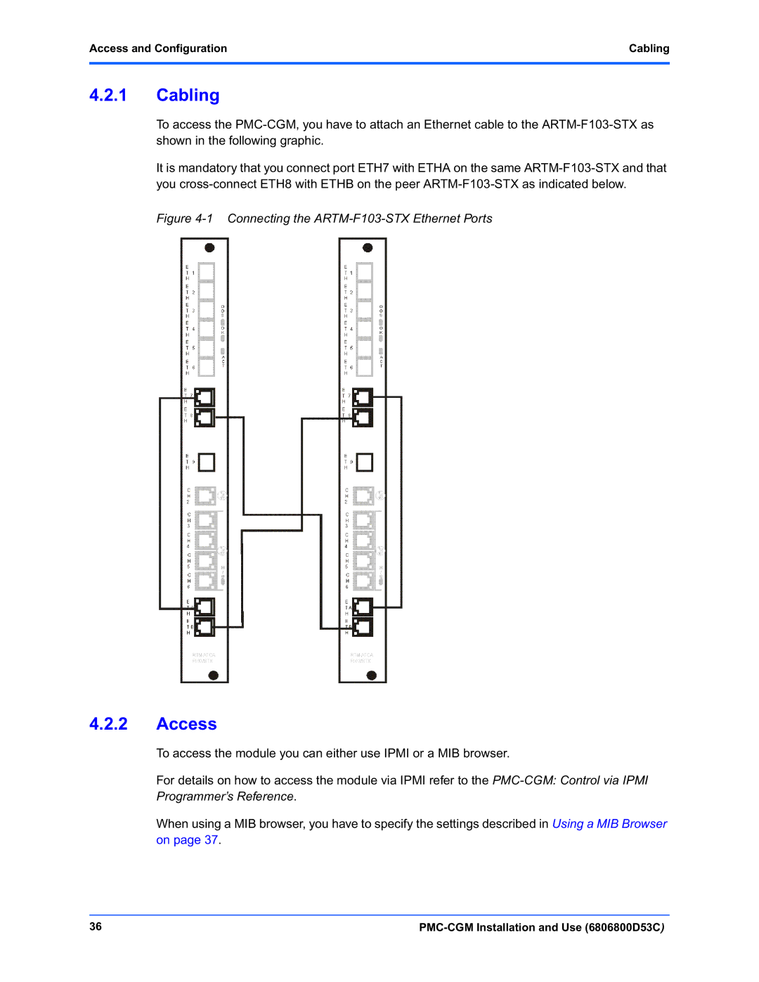 Emerson PMC-CGM manual Access and Configuration Cabling 