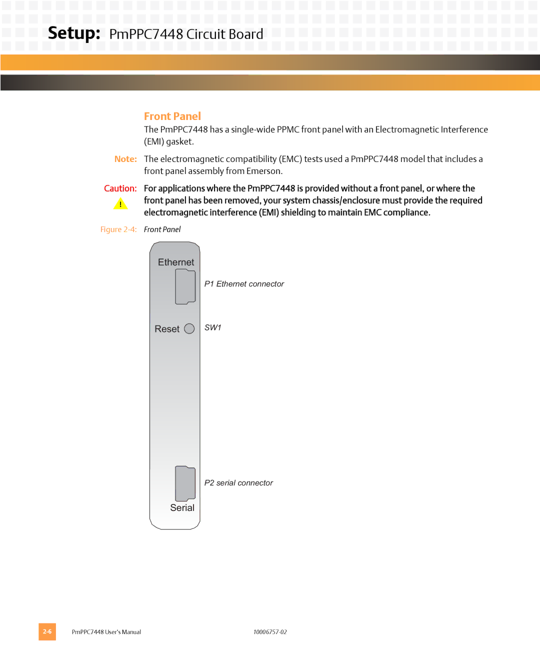 Emerson PMPPC7448 user manual Front Panel 