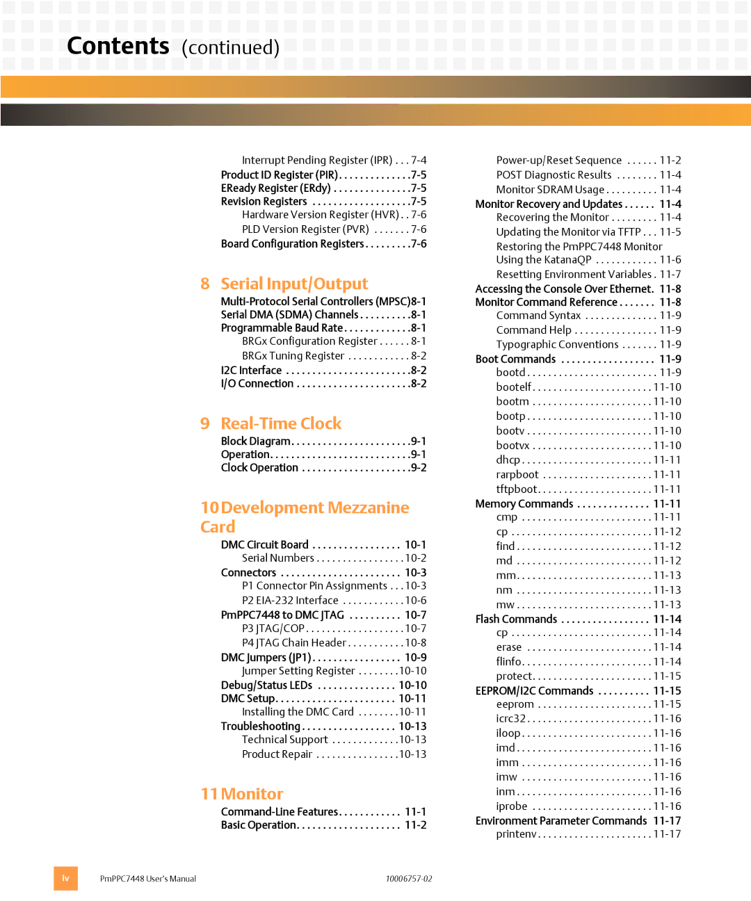 Emerson PMPPC7448 user manual Contents 