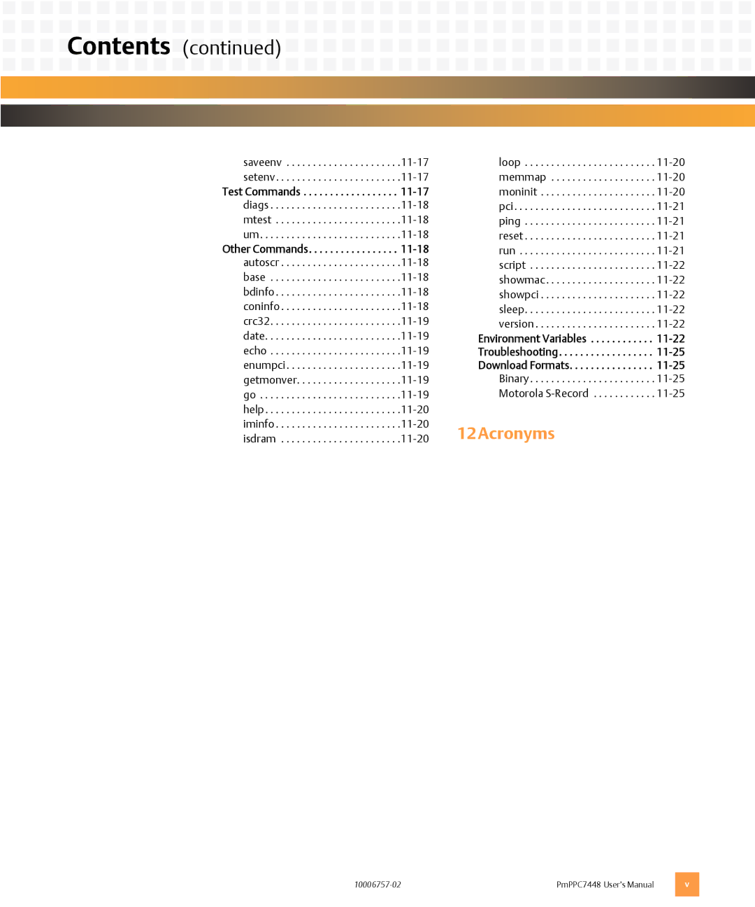 Emerson PMPPC7448 user manual Acronyms 