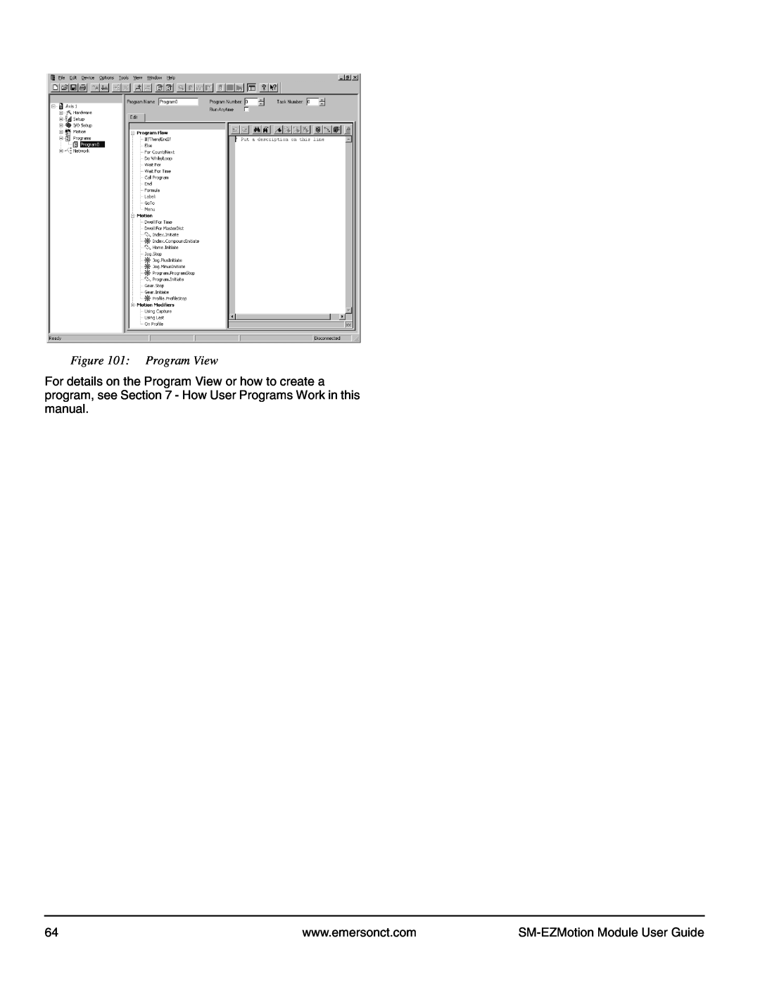 Emerson P/N 400361-00 manual Program View, SM-EZMotion Module User Guide 