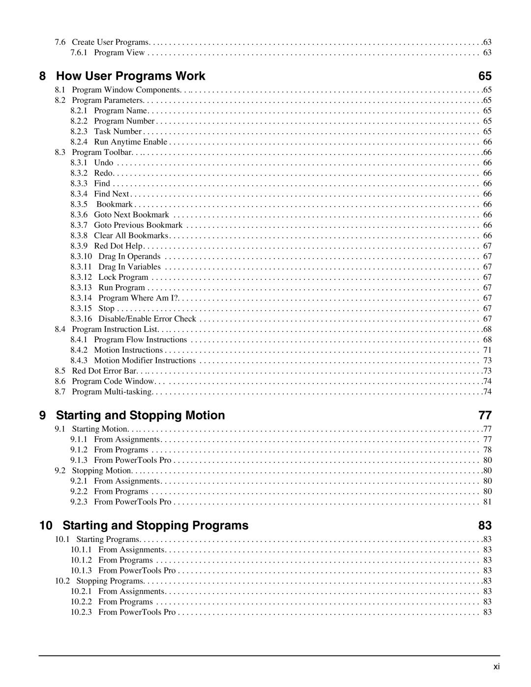 Emerson P/N 400361-00 manual How User Programs Work, Starting and Stopping Motion, Starting and Stopping Programs 