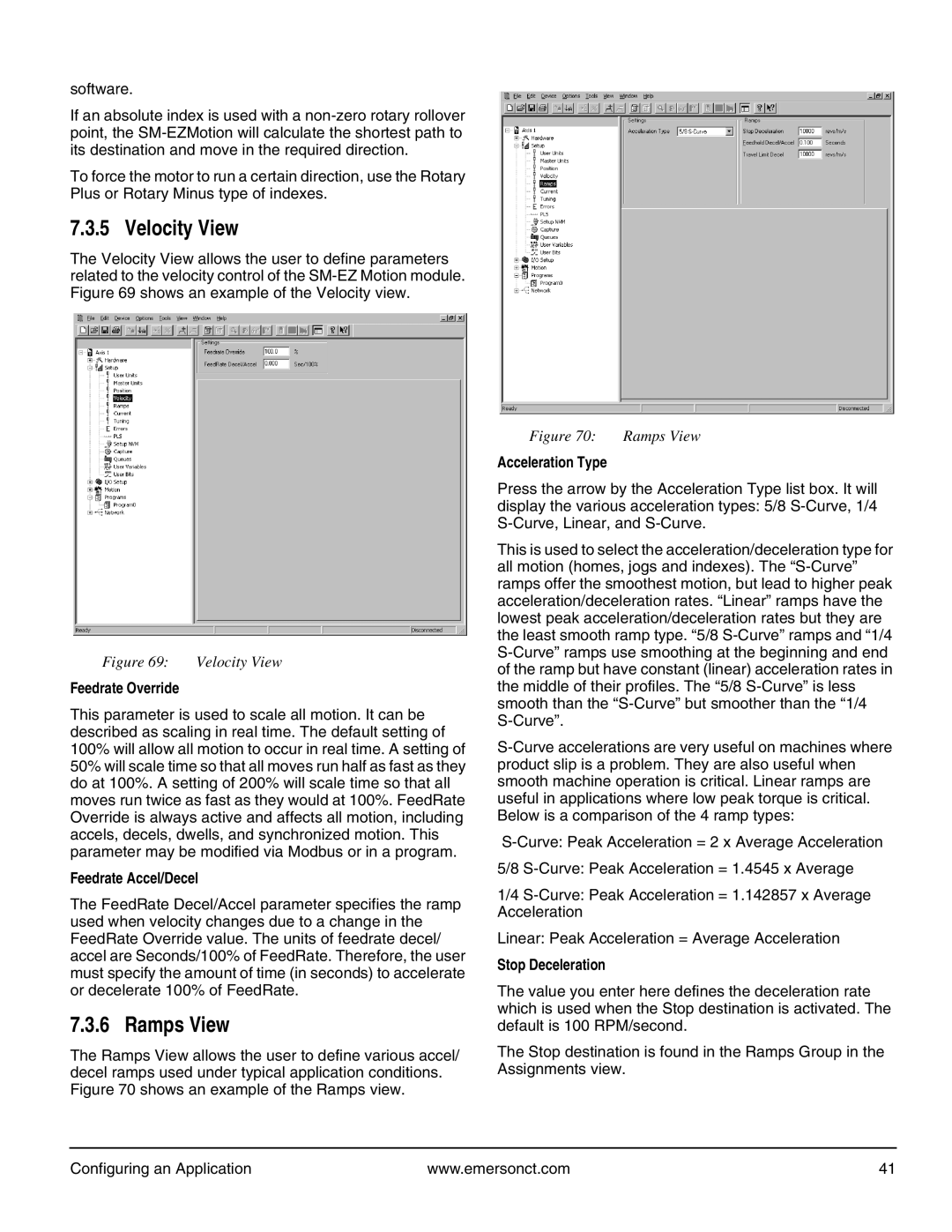 Emerson P/N 400361-00 manual Velocity View, Ramps View 