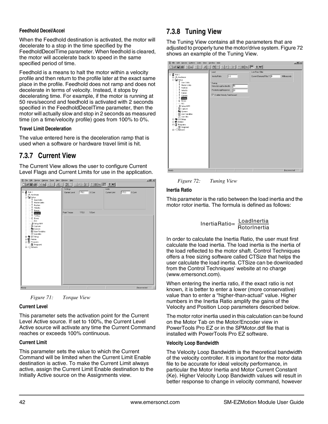 Emerson P/N 400361-00 manual Current View, Tuning View 