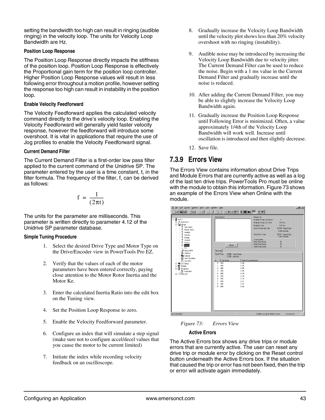 Emerson P/N 400361-00 manual Errors View 