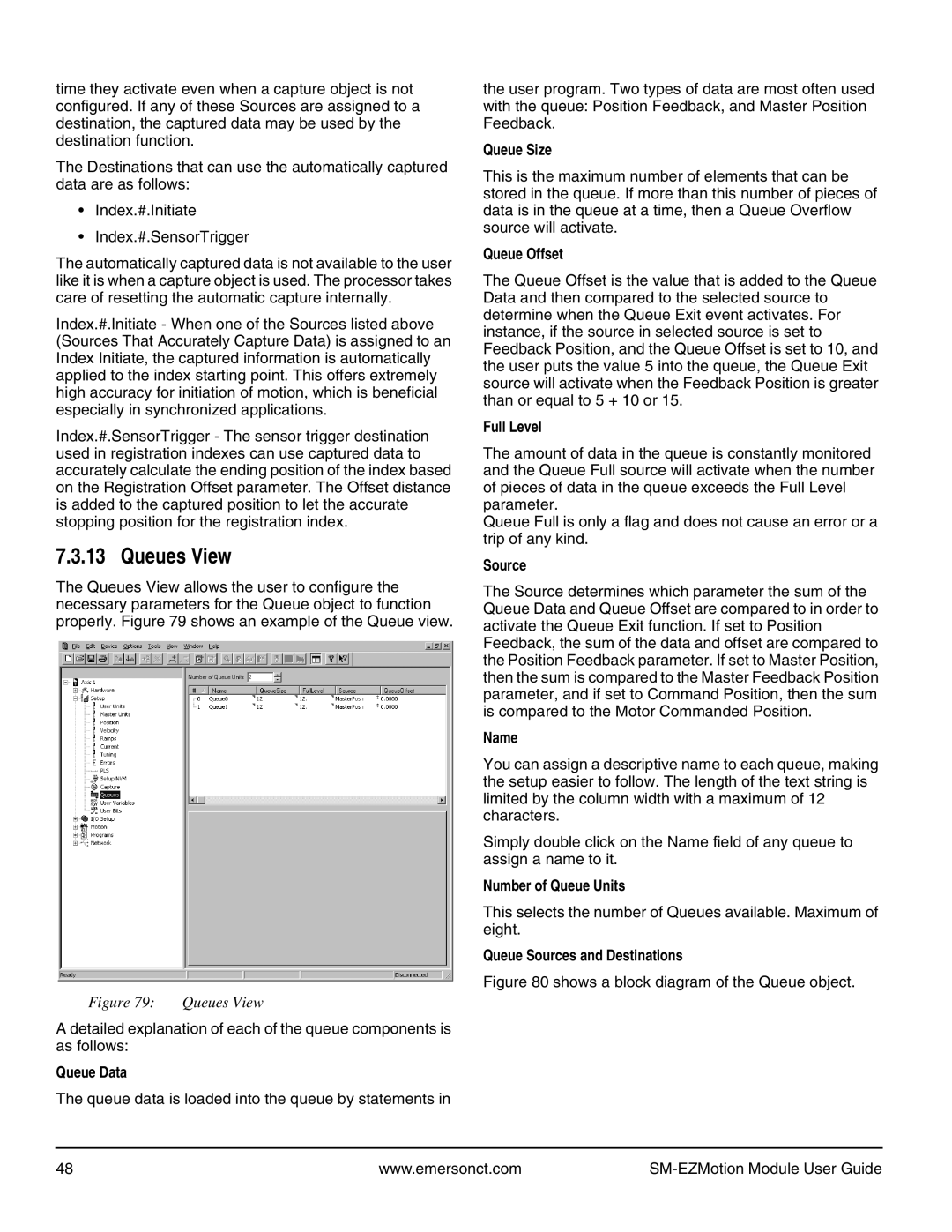 Emerson P/N 400361-00 manual Queues View 