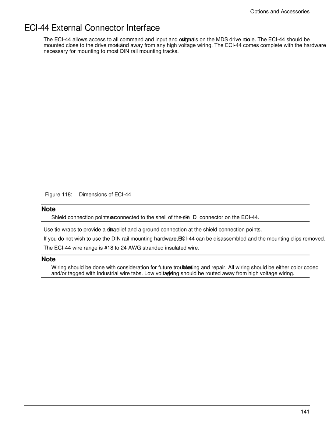 Emerson P/N 400518-02 manual ECI-44 External Connector Interface, Dimensions of ECI-44 