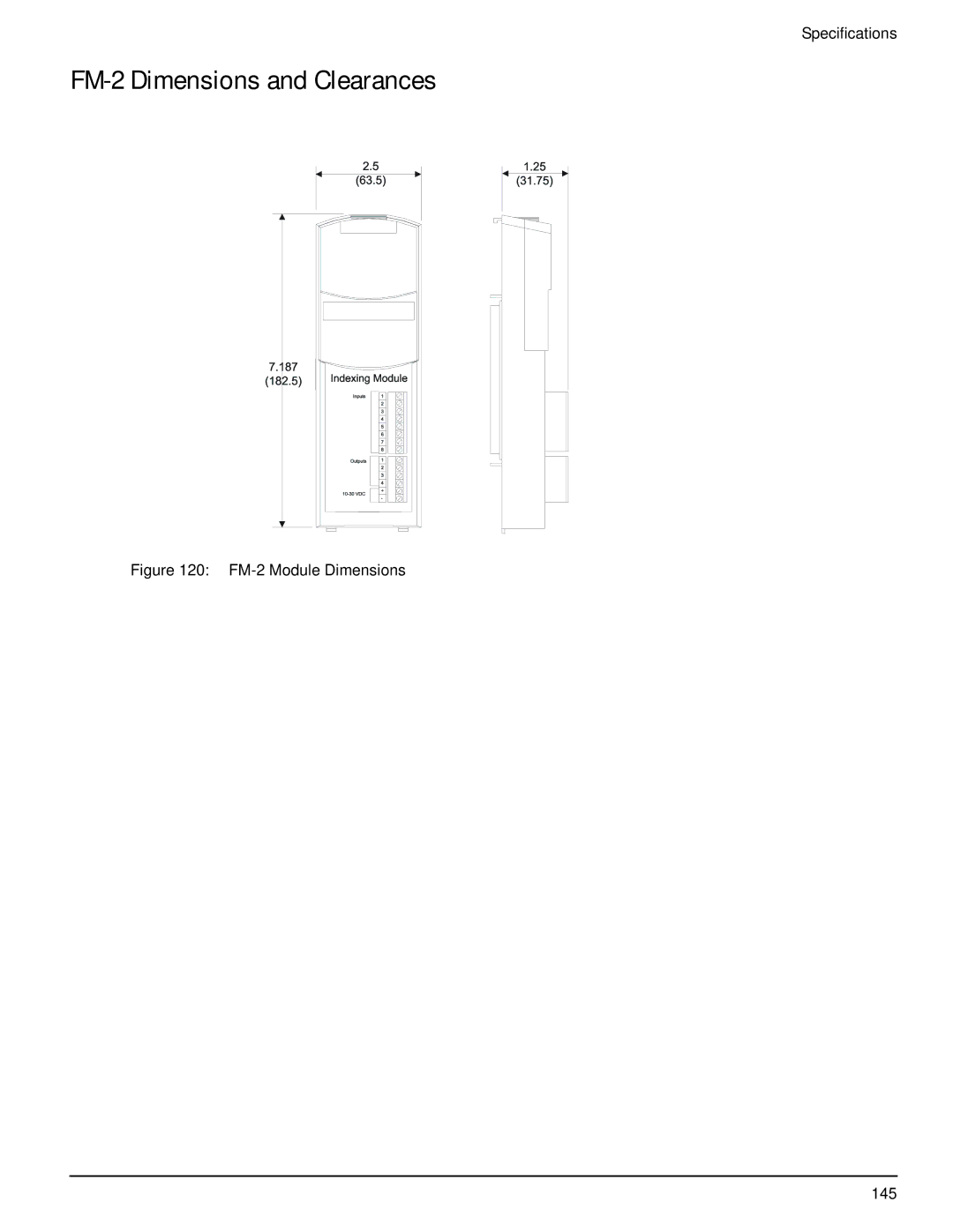 Emerson P/N 400518-02 manual FM-2 Dimensions and Clearances, FM-2 Module Dimensions 